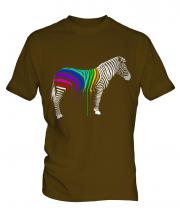Rainbow Painted Zebra Mens T-Shirt