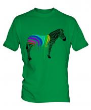 Rainbow Painted Zebra Mens T-Shirt