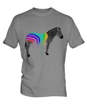 Rainbow Painted Zebra Mens T-Shirt