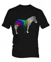 Rainbow Painted Zebra Mens T-Shirt