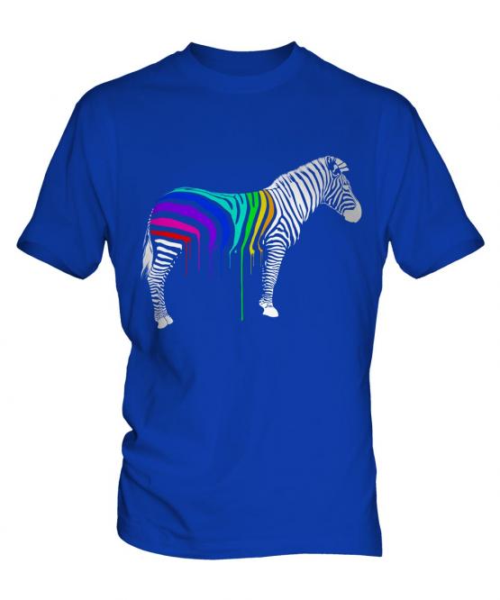 Rainbow Painted Zebra Mens T-Shirt