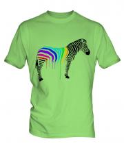 Rainbow Painted Zebra Mens T-Shirt