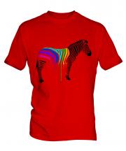 Rainbow Painted Zebra Mens T-Shirt