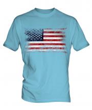 Stars And Stripes Distressed Flag Mens T-Shirt
