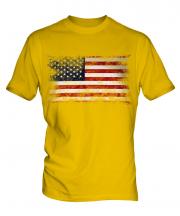 Stars And Stripes Distressed Flag Mens T-Shirt
