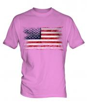 Stars And Stripes Distressed Flag Mens T-Shirt