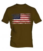 Stars And Stripes Distressed Flag Mens T-Shirt
