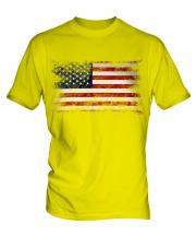 Stars And Stripes Distressed Flag Mens T-Shirt
