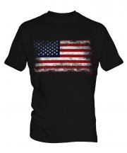 Stars And Stripes Distressed Flag Mens T-Shirt