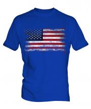 Stars And Stripes Distressed Flag Mens T-Shirt