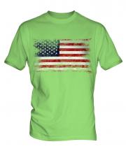Stars And Stripes Distressed Flag Mens T-Shirt