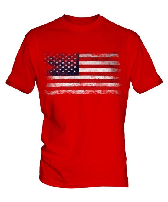 Stars And Stripes Distressed Flag Mens T-Shirt
