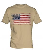 Stars And Stripes Distressed Flag Mens T-Shirt