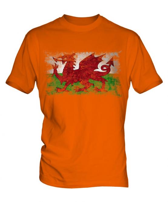 Wales Distressed Flag Mens T-Shirt
