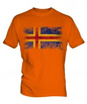 Aland Distressed Flag Mens T-Shirt