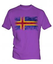 Aland Distressed Flag Mens T-Shirt