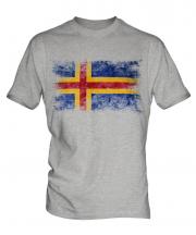 Aland Distressed Flag Mens T-Shirt