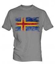 Aland Distressed Flag Mens T-Shirt