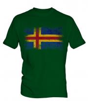 Aland Distressed Flag Mens T-Shirt