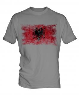 Albania Distressed Flag Mens T-Shirt