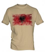 Albania Distressed Flag Mens T-Shirt