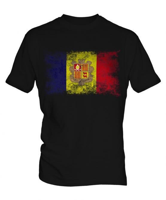 Andorra Distressed Flag Mens T-Shirt