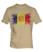 Andorra Distressed Flag Mens T-Shirt