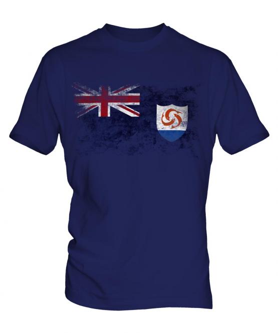 Anguilla Distressed Flag Mens T-Shirt