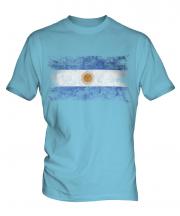Argentina Distressed Flag Mens T-Shirt