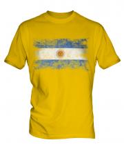 Argentina Distressed Flag Mens T-Shirt