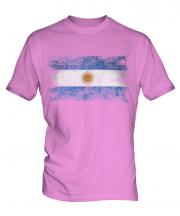 Argentina Distressed Flag Mens T-Shirt