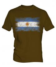 Argentina Distressed Flag Mens T-Shirt