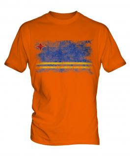 Aruba Distressed Flag Mens T-Shirt
