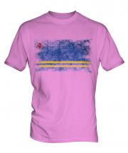 Aruba Distressed Flag Mens T-Shirt