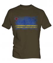Aruba Distressed Flag Mens T-Shirt