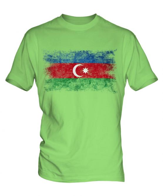 Azerbaijan Distressed Flag Mens T-Shirt