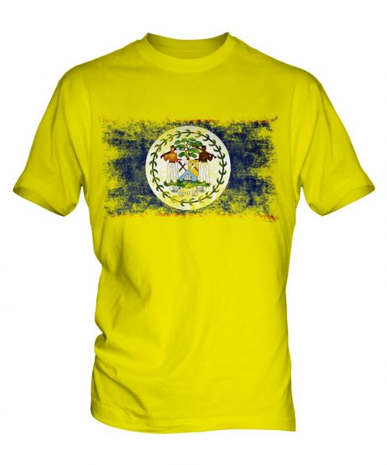 Belize Distressed Flag Mens T-Shirt