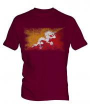 Bhutan Distressed Flag Mens T-Shirt