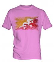 Bhutan Distressed Flag Mens T-Shirt