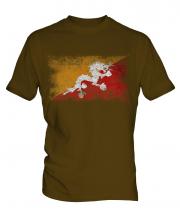 Bhutan Distressed Flag Mens T-Shirt