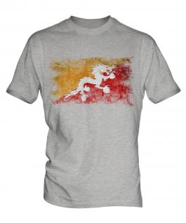 Bhutan Distressed Flag Mens T-Shirt