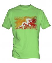 Bhutan Distressed Flag Mens T-Shirt