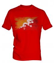 Bhutan Distressed Flag Mens T-Shirt