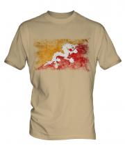 Bhutan Distressed Flag Mens T-Shirt