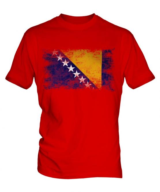 Bosnia And Herzegovina Distressed Flag Mens T-Shirt