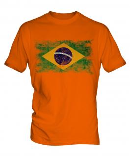 Brazil Distressed Flag Mens T-Shirt
