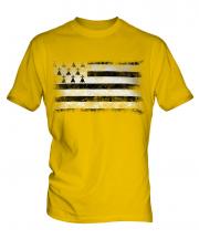Brittany Distressed Flag Mens T-Shirt