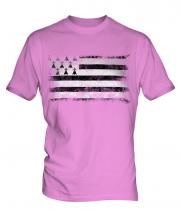 Brittany Distressed Flag Mens T-Shirt