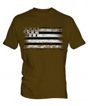 Brittany Distressed Flag Mens T-Shirt