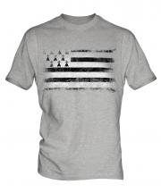Brittany Distressed Flag Mens T-Shirt